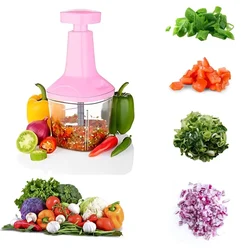 Premium Quality Quick Manual Hand Press Vegetables and Fruits Cutter with 5 Blades